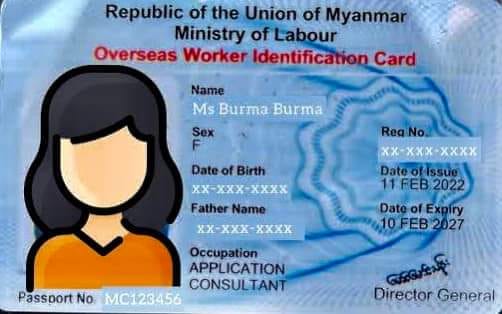 အလုပ်သမား ၁​ဒဿမ ၆ သန်းကျော်ကို ပြည်ပအလုပ်အကိုင် သက်သေခံကတ် (OWIC)ထုတ်ပေးထား