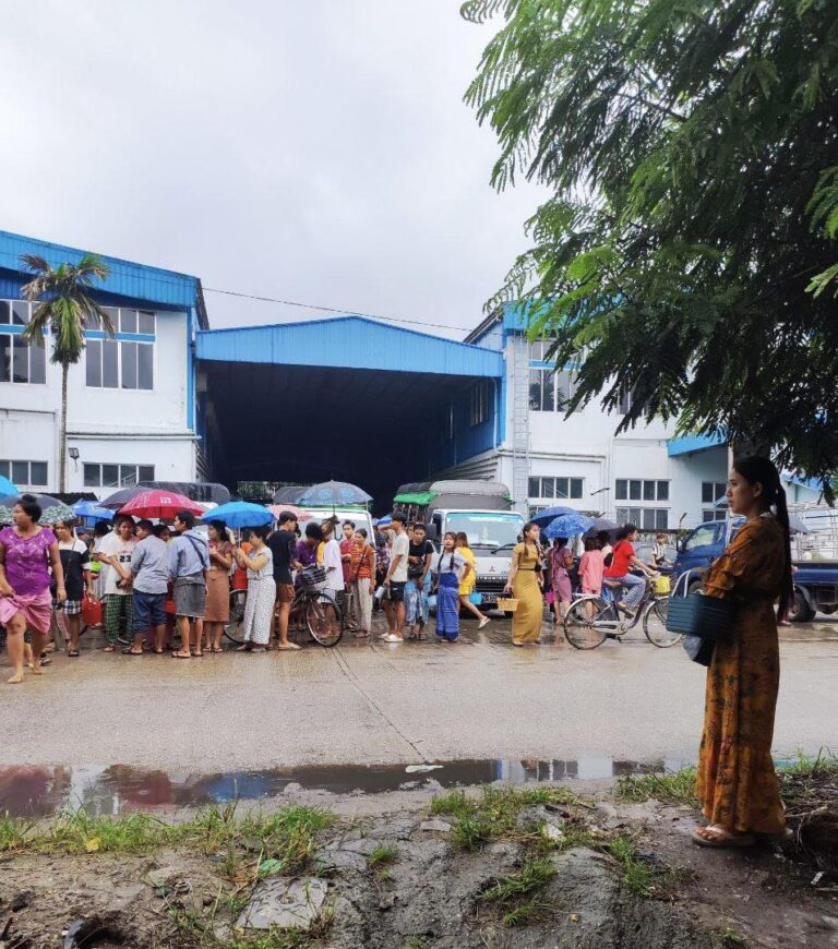 ရန်ကုန် Wan He Shou အထည်ချုပ် စက်ရုံလုပ်သားများ အလုပ်သမားအခွင့်အရေးတောင်းဆို